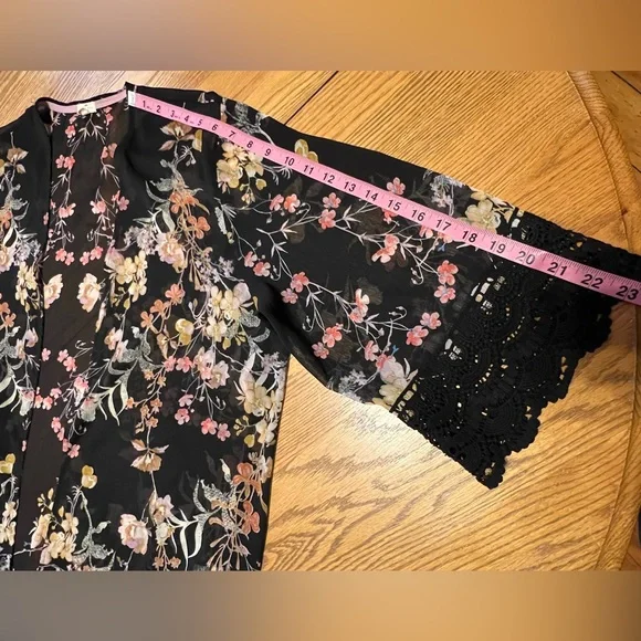 Mason & Belle Floral Black Kimono + Torrid Cami Lot - 1X 🖤 - Picture 9 of 16